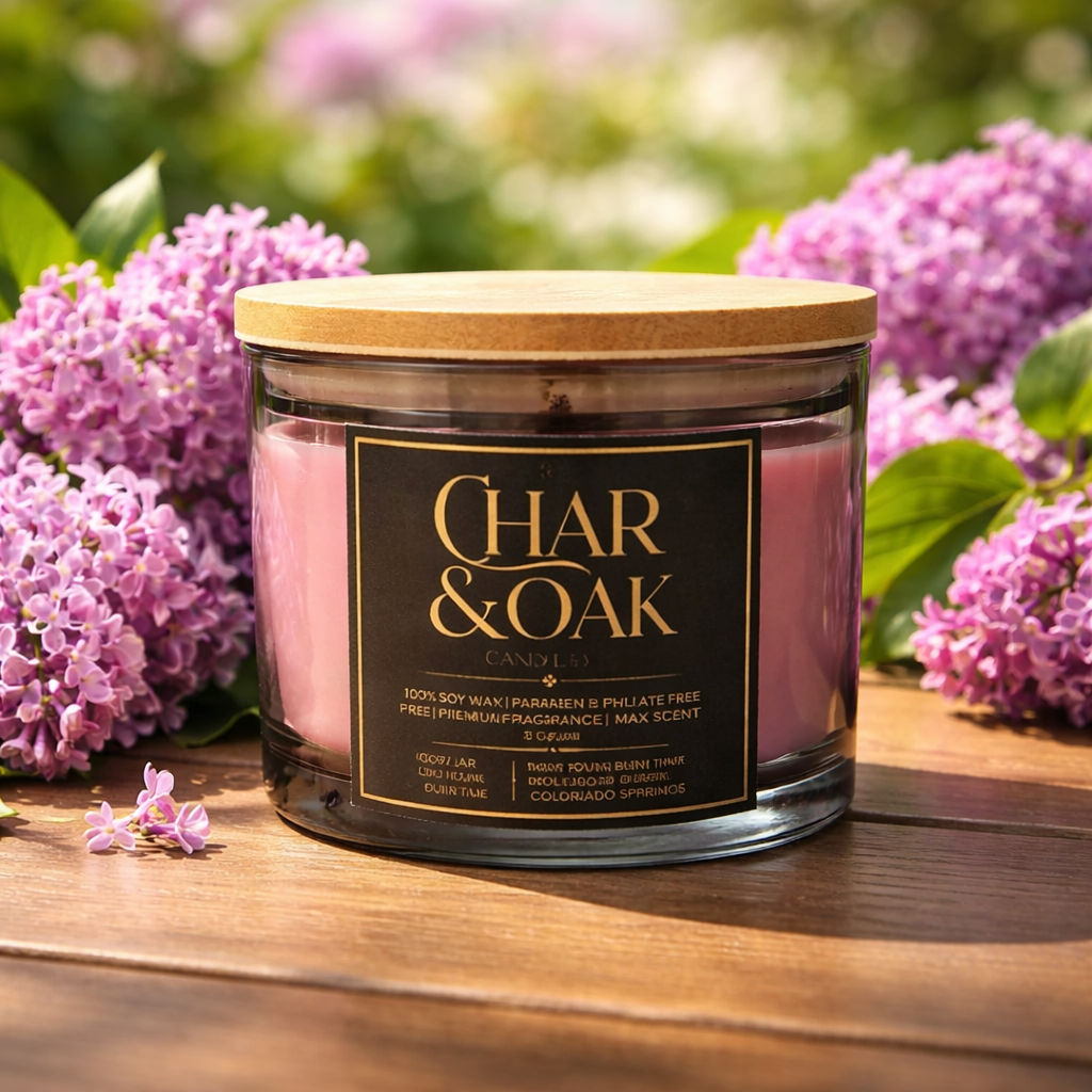Fresh cut lilacs candle