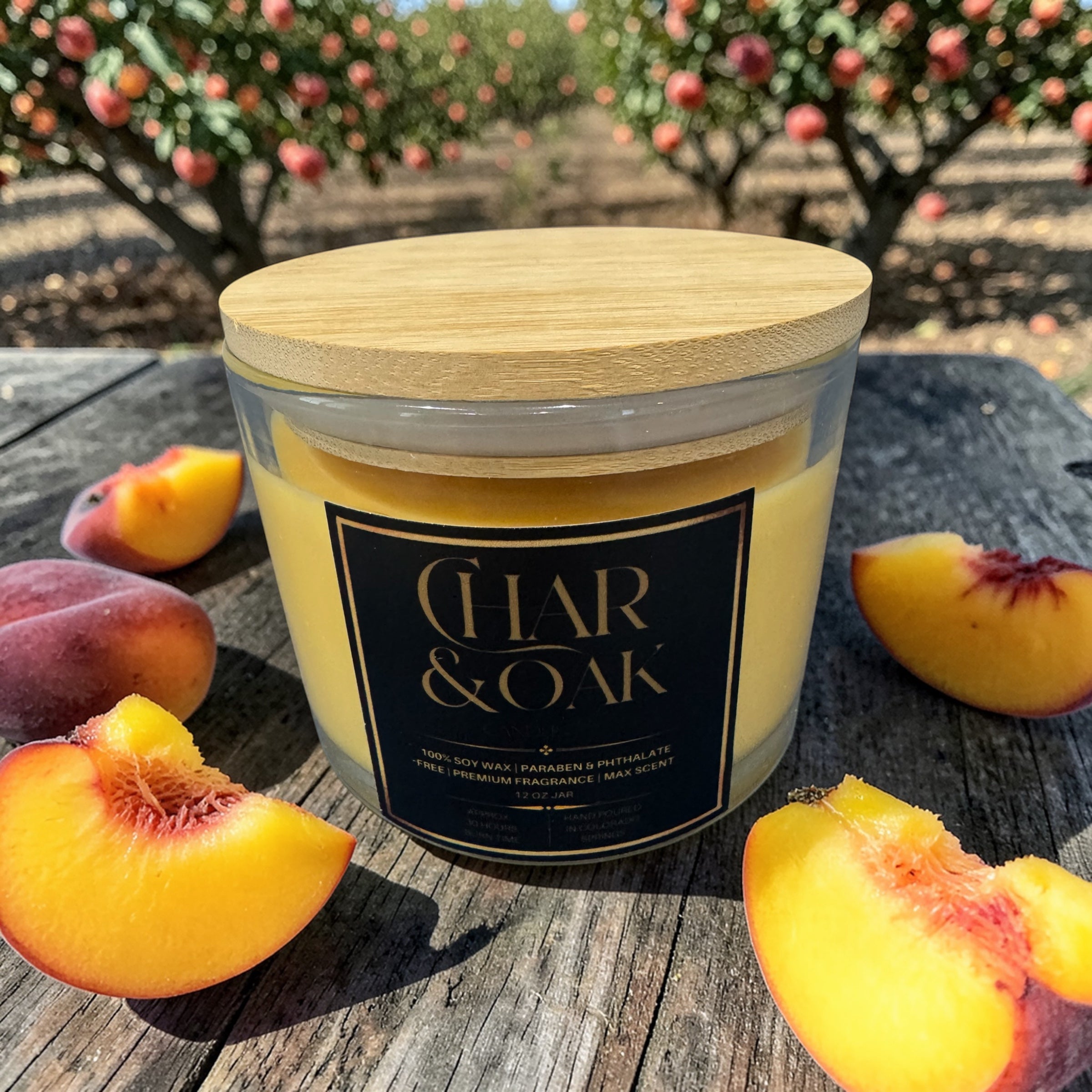 Georgia Peach candle – Char & Oak Candle Co.