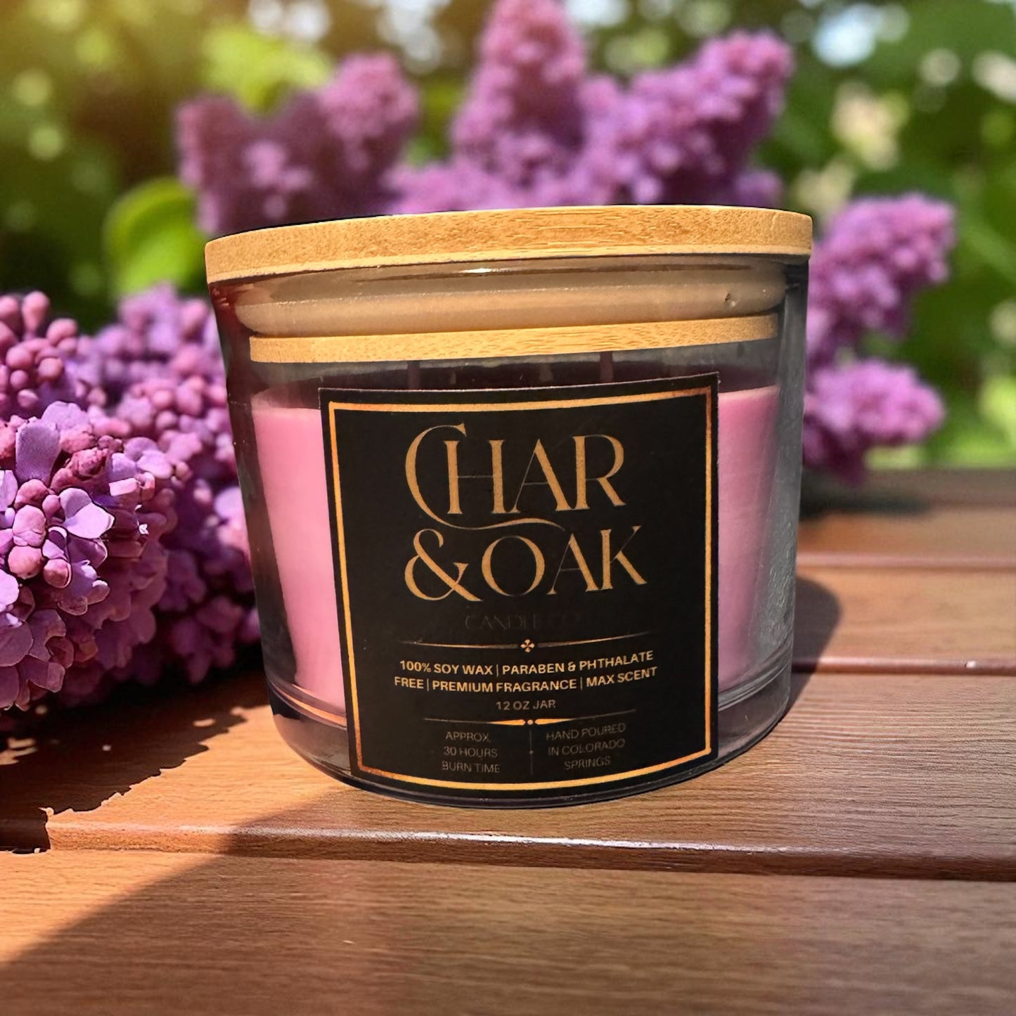 Fresh cut lilacs candle