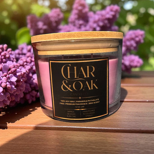 Fresh cut lilacs candle